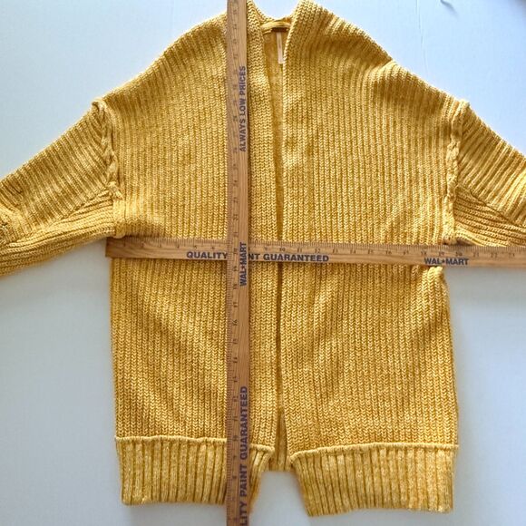 Free People High Hopes Marmalade Chunky Knit Open Front Slouchy Cozy Cardigan XS - Picture 5 of 7